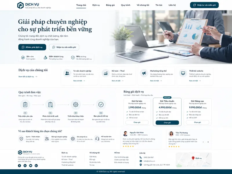 Mẫu website công ty dịch vụ