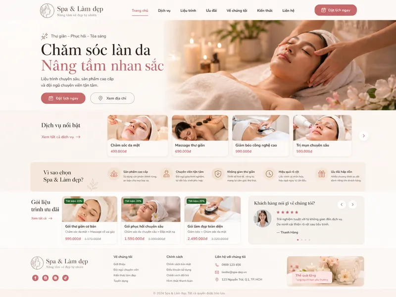 Mẫu website spa làm đẹp